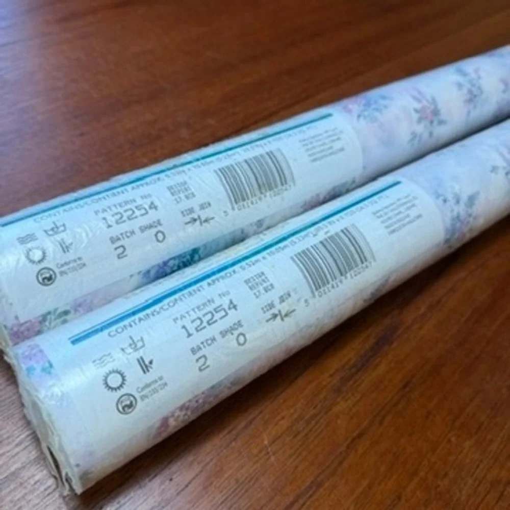 Vintage Floral Ready Pasted Vinyl Wallpaper 2 Rolls Cottagecore Shabby Chic DIY